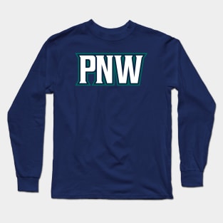 Seattle 'PNW' Baseball Fan T-Shirt: Show Your Emerald City Pride with a Bold Pacific Northwest Design! Long Sleeve T-Shirt